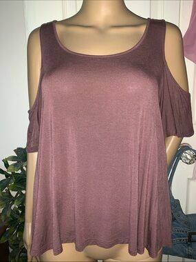 Y2K Forever 21 cold shoulder brown t shirt top L